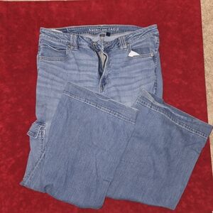 American Eagle Outfitters Women's Baggy Flare Blue Jeans